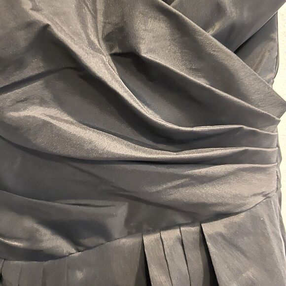 Betsy Adam Black Mini Dress Bubble Skirt 8 Women LBD Cocktail Formal Semi Ruched - Picture 3 of 14